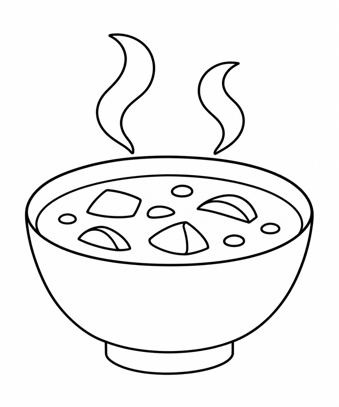 ゆげがふたつのスープの塗り絵