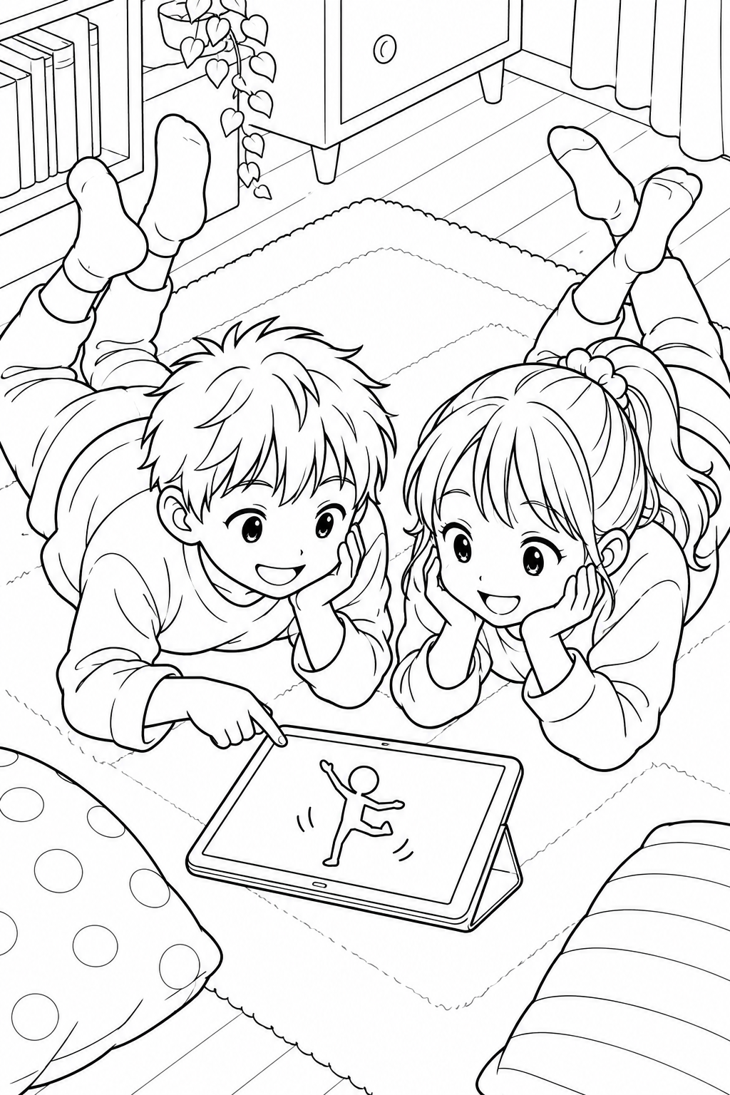 動画でダンスを確認の塗り絵