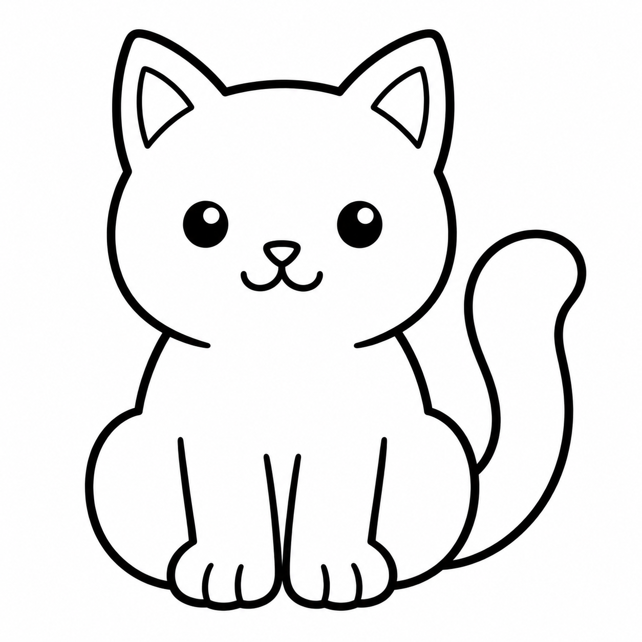 Dibujo de Un gato sentado para colorear