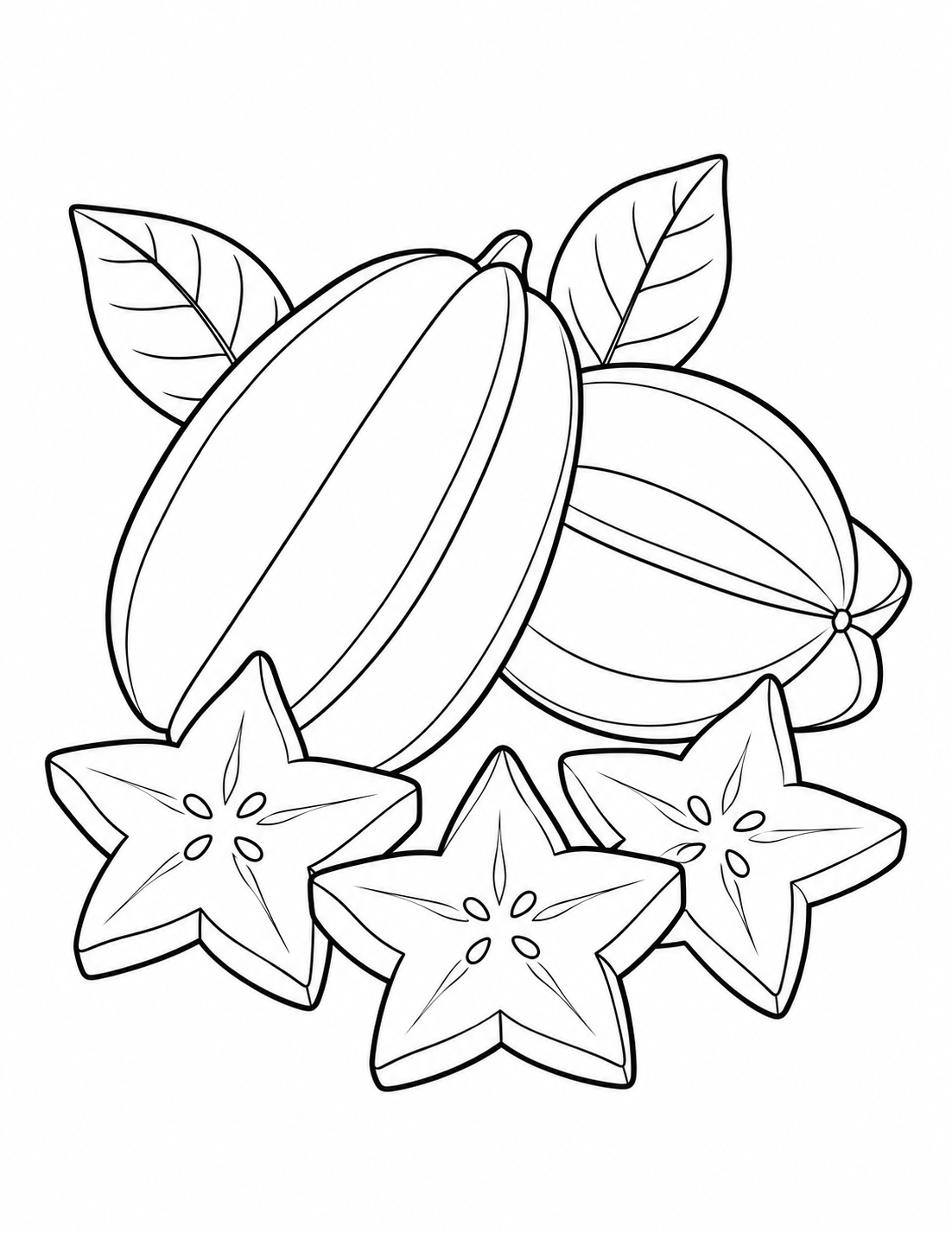 Coloriage Une carambole en forme d’étoile