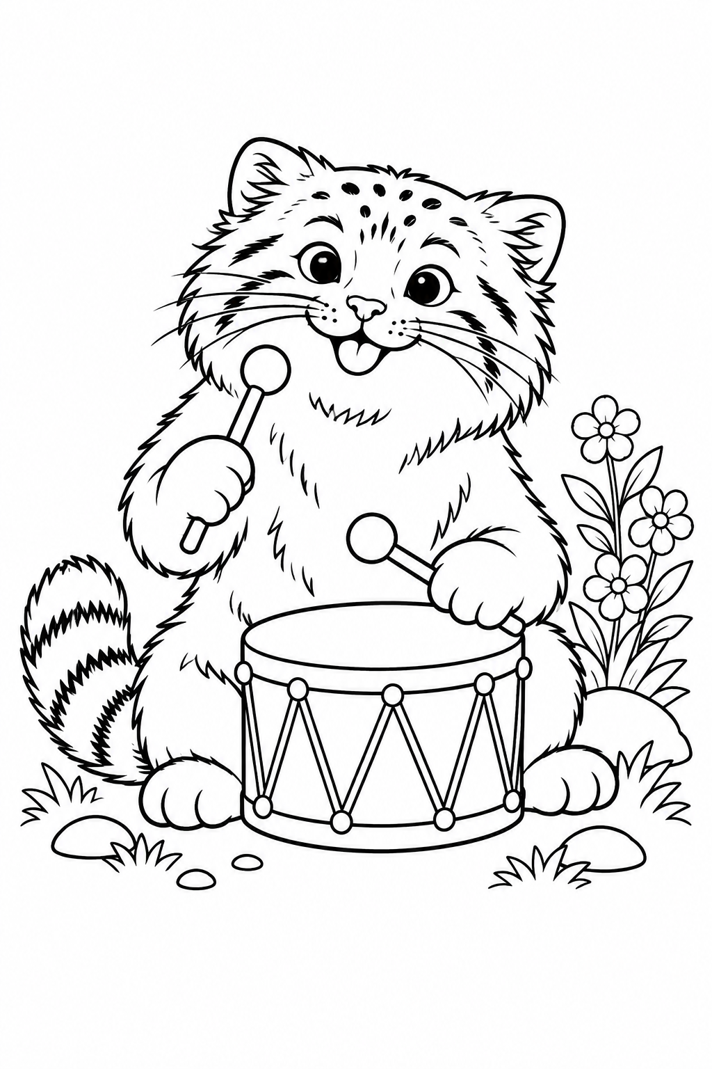 Dibujo de El pequeño concierto del gato de Pallas para colorear