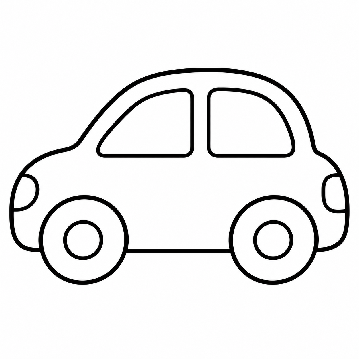 Dibujo de Un coche redondeado para colorear