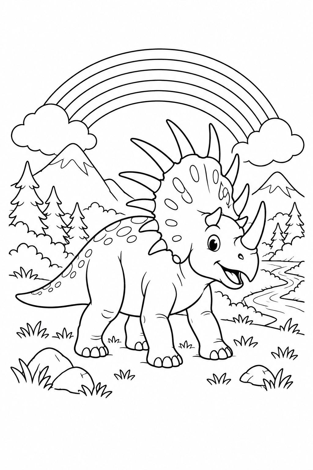 スティラコサウルスと虹の谷の塗り絵