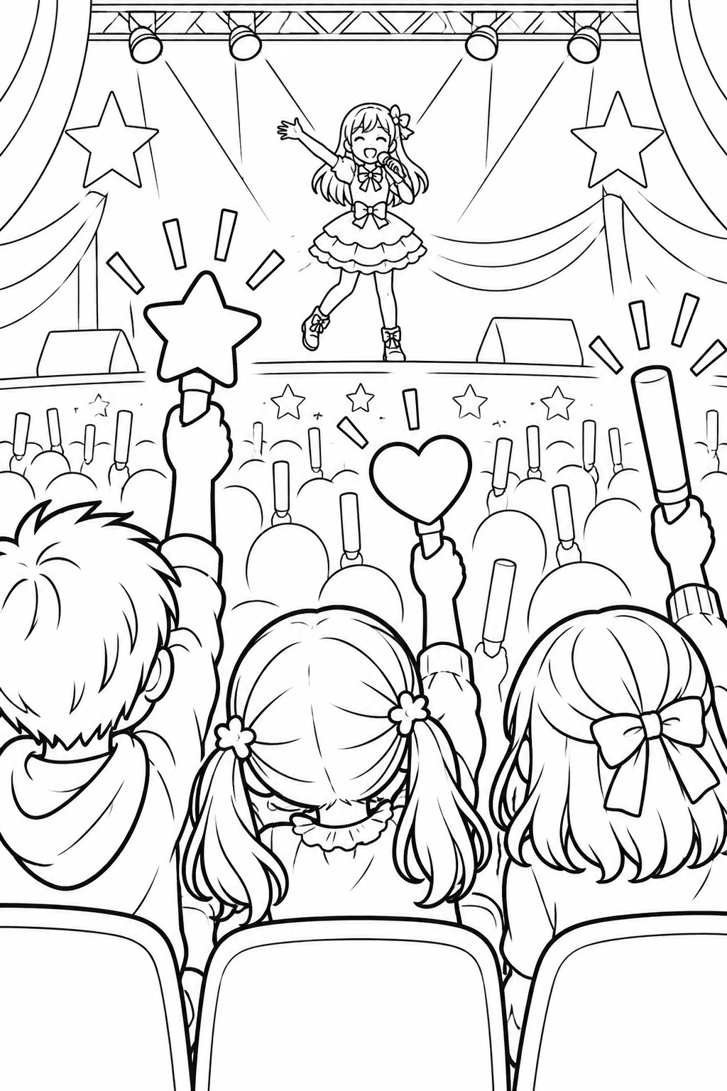 客席のペンライトの塗り絵