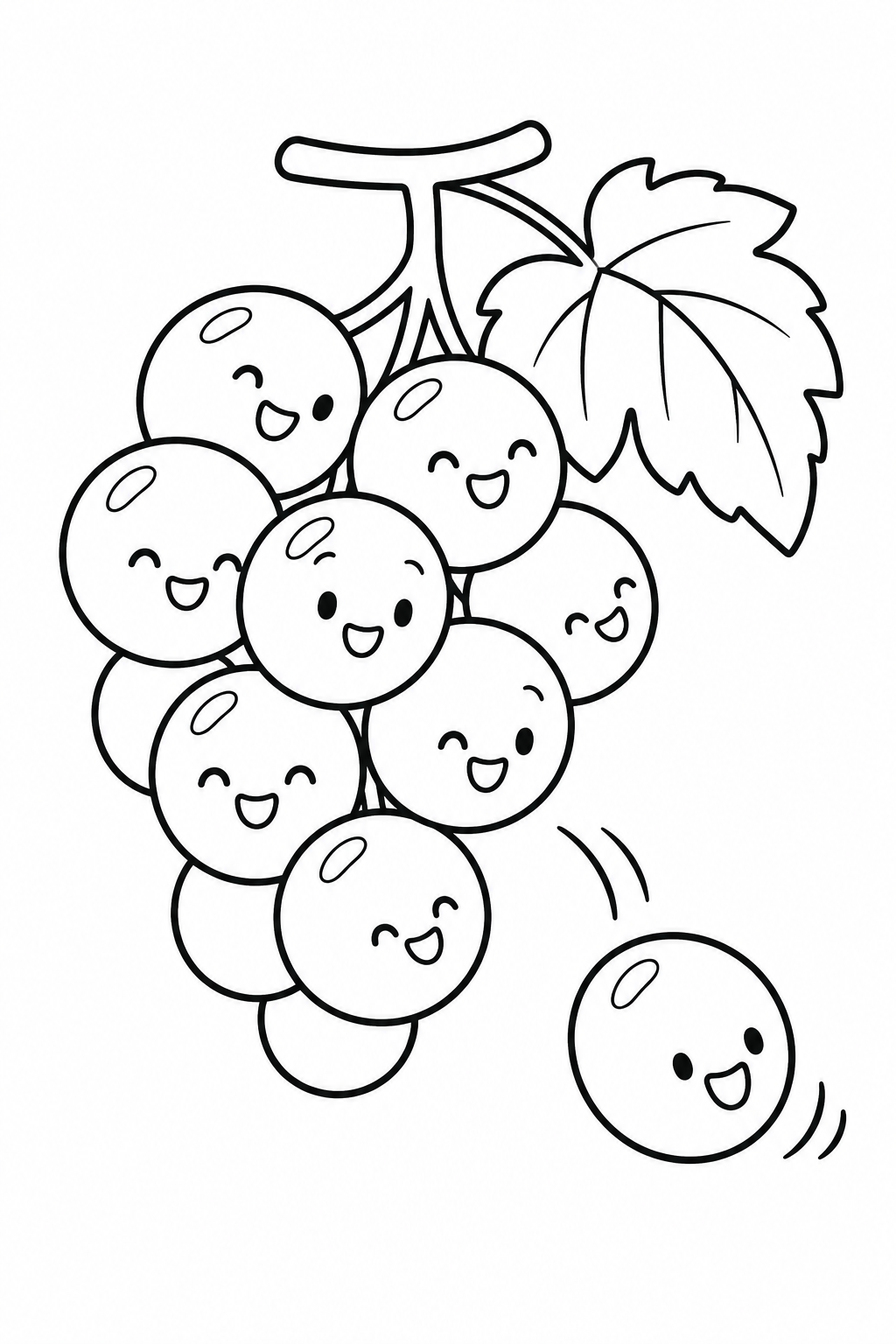 房からころんとぶどうの塗り絵