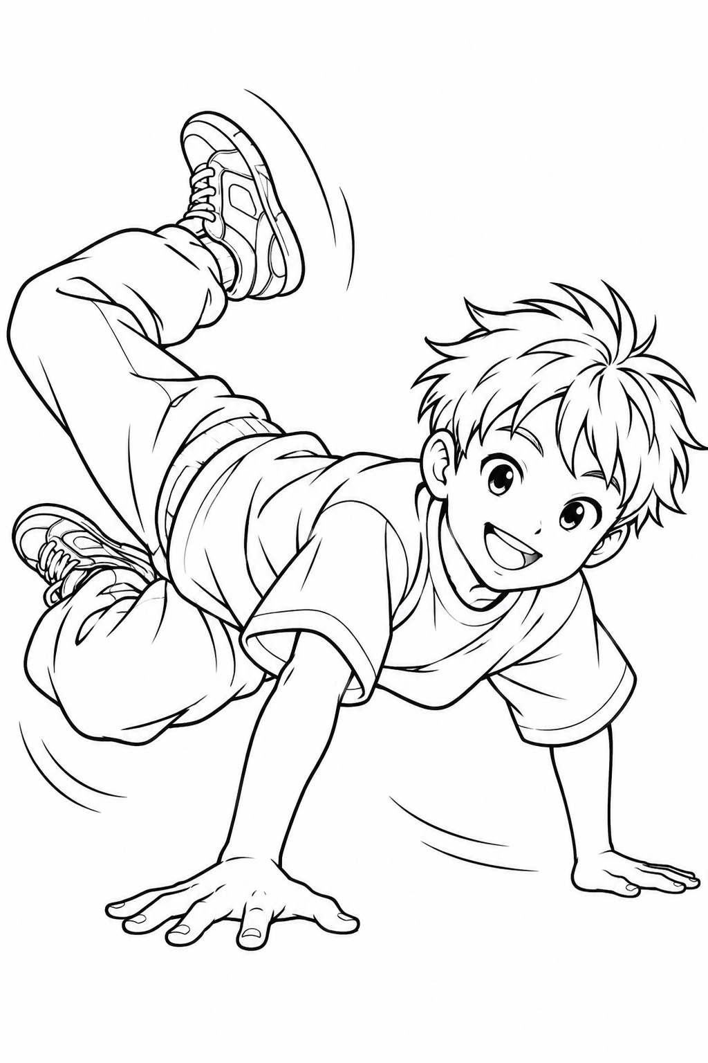 ブレイクダンスのフリーズの塗り絵