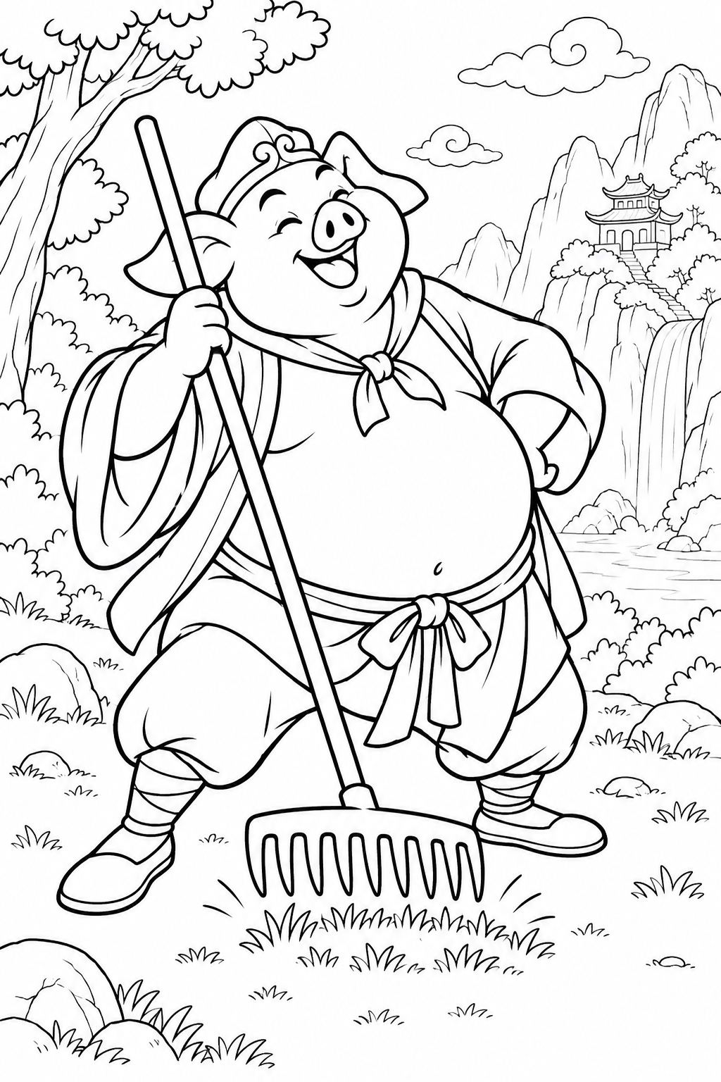 どたばた西遊記:八戒と九歯のまぐわの塗り絵