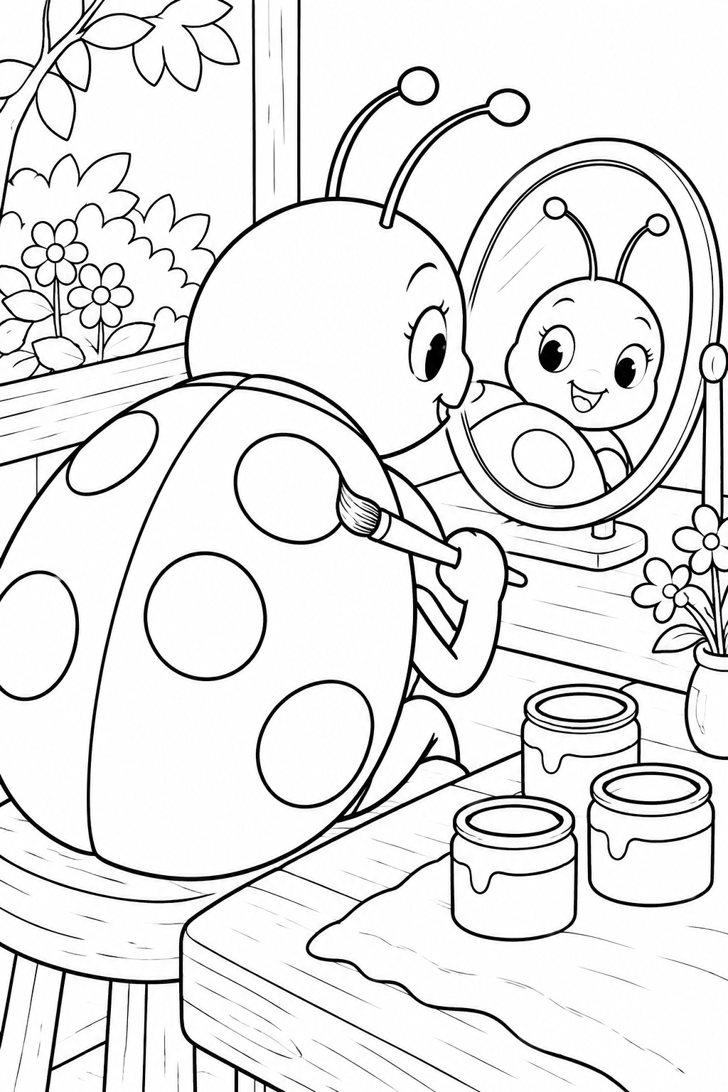 テントウムシのもよう屋さんの塗り絵