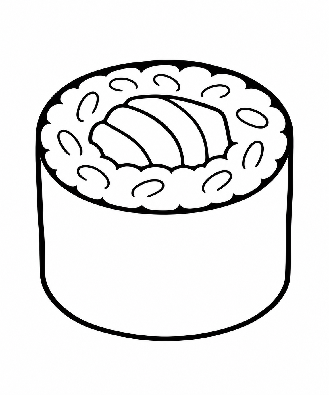 のりで巻いたおすしの塗り絵