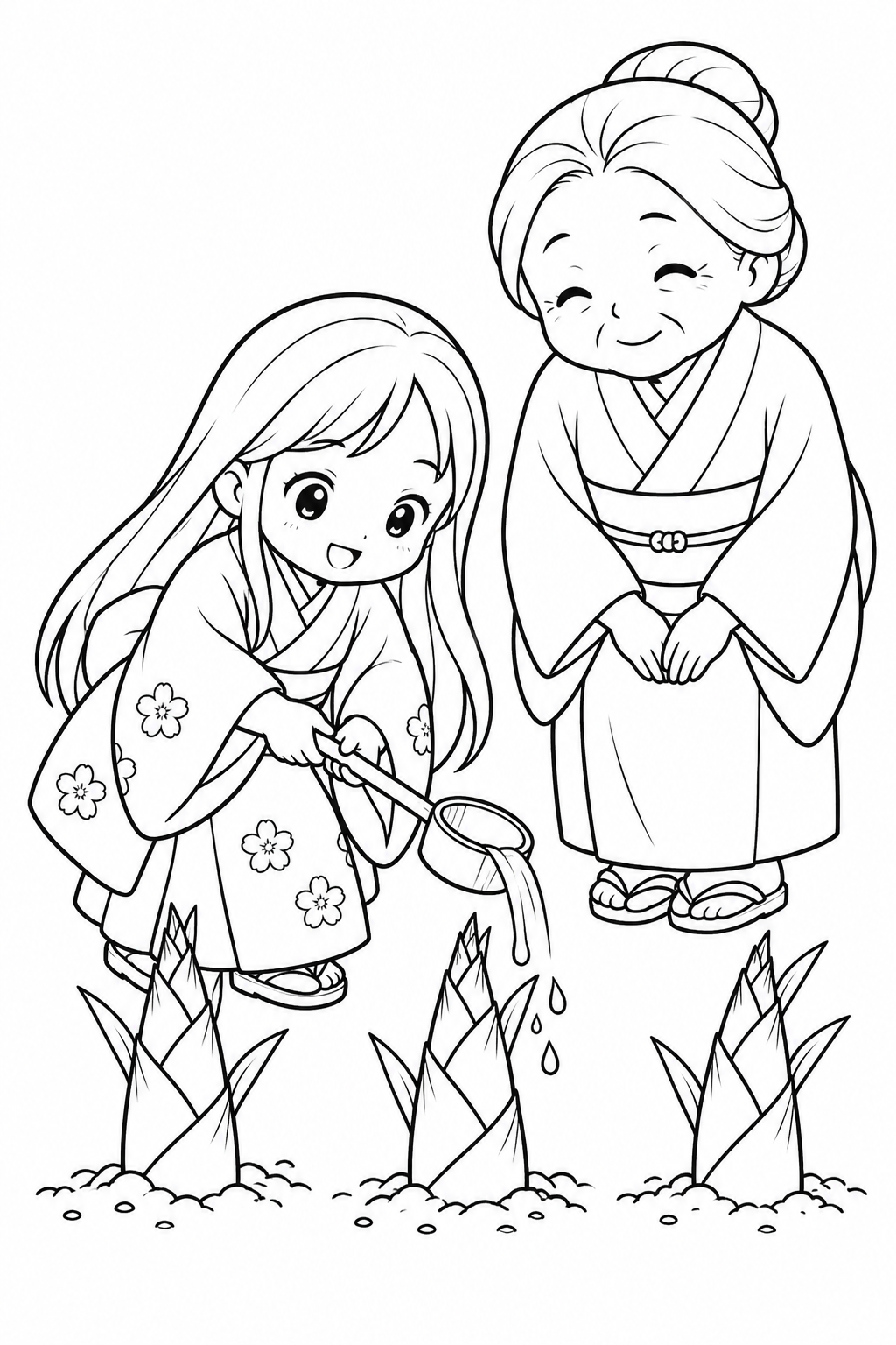 Little Shoots in Kaguya's Garden coloring page