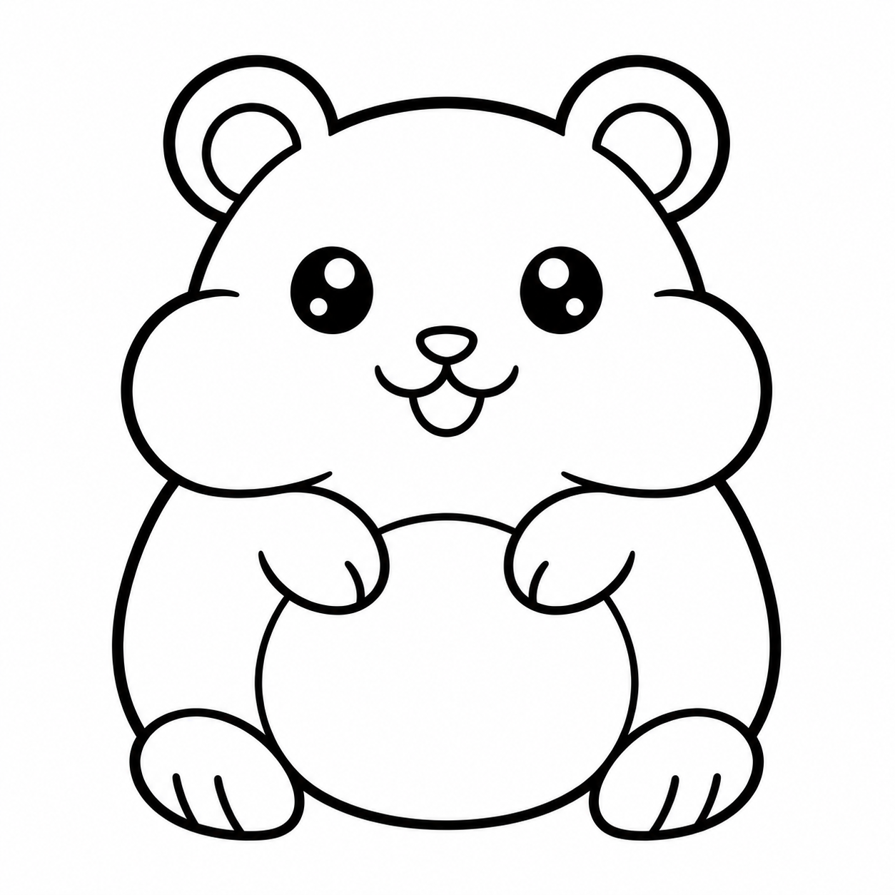 ほっぺのまるいハムスターの塗り絵
