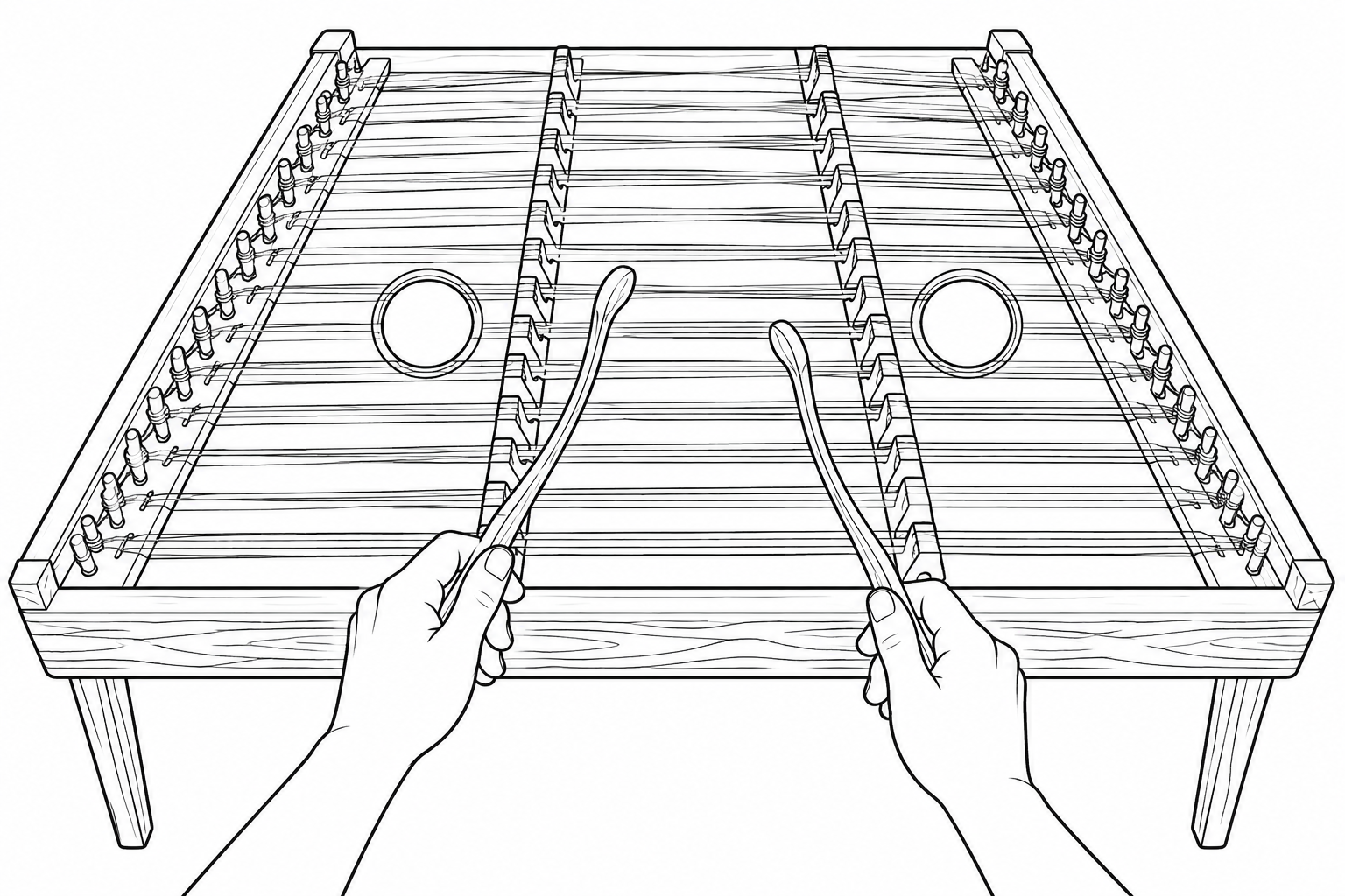 Dibujo de Cuerdas de salterio percutido para colorear