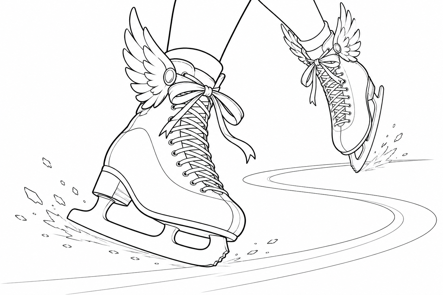 Gambar mewarnai Sepatu Luncur Es Bersayap