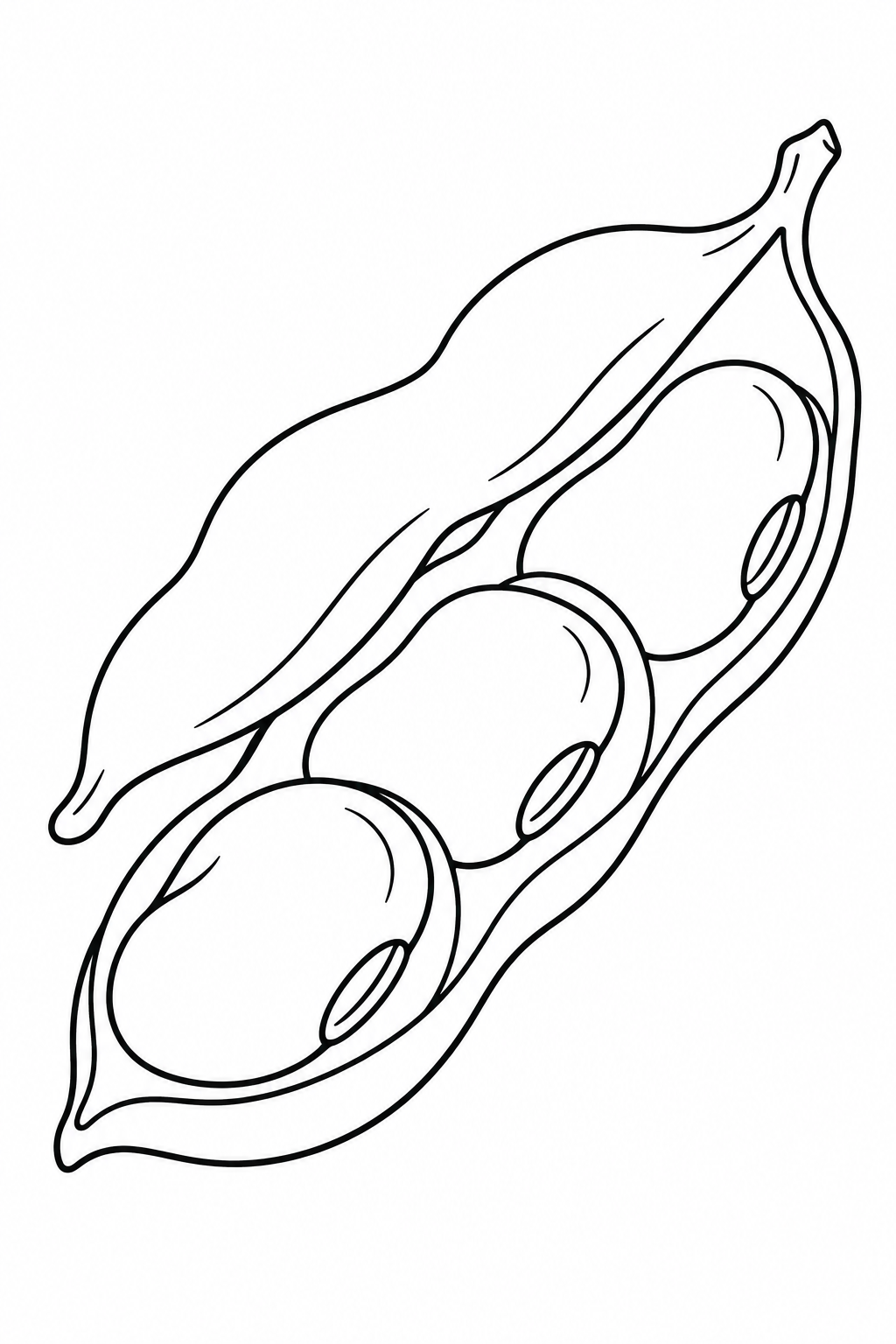 さやの中のそらまめの塗り絵