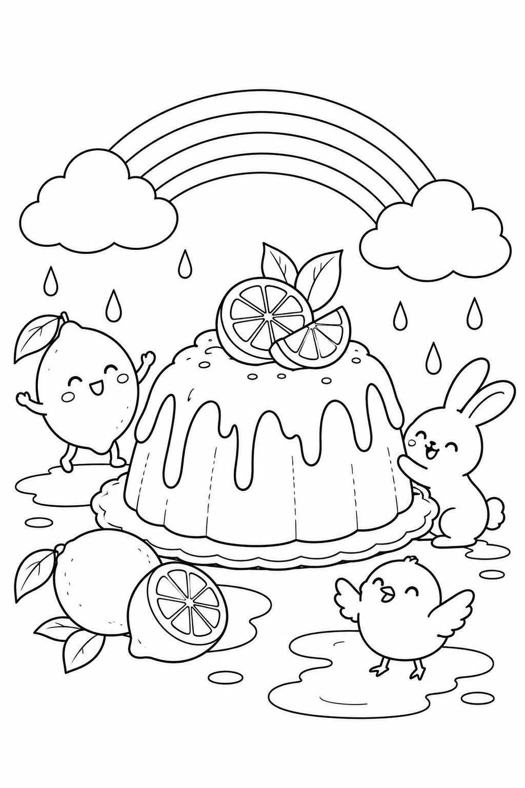 Dibujo de Un bizcocho de limón después de la lluvia para colorear
