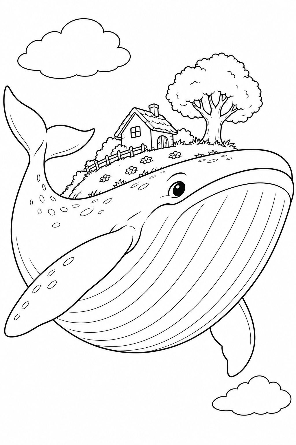 空とぶクジラの島の塗り絵