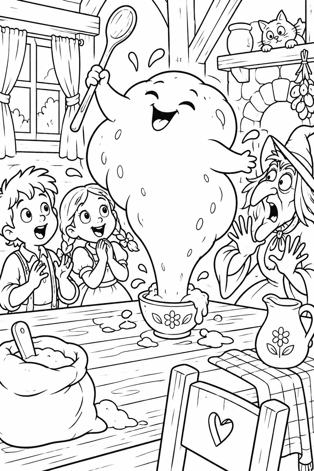 Hansel and Gretel:The dough grows out of control(Comedy) coloring page