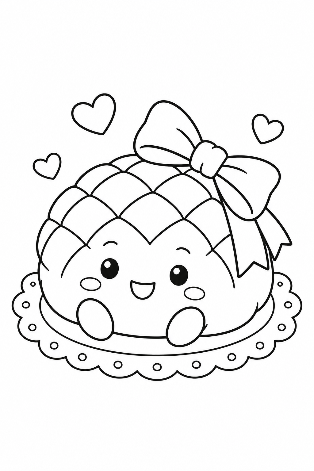 メロンパンのリボンの塗り絵