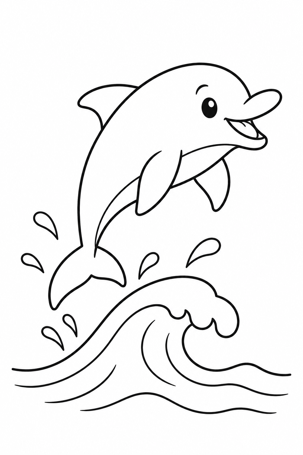 イルカのジャンプの塗り絵