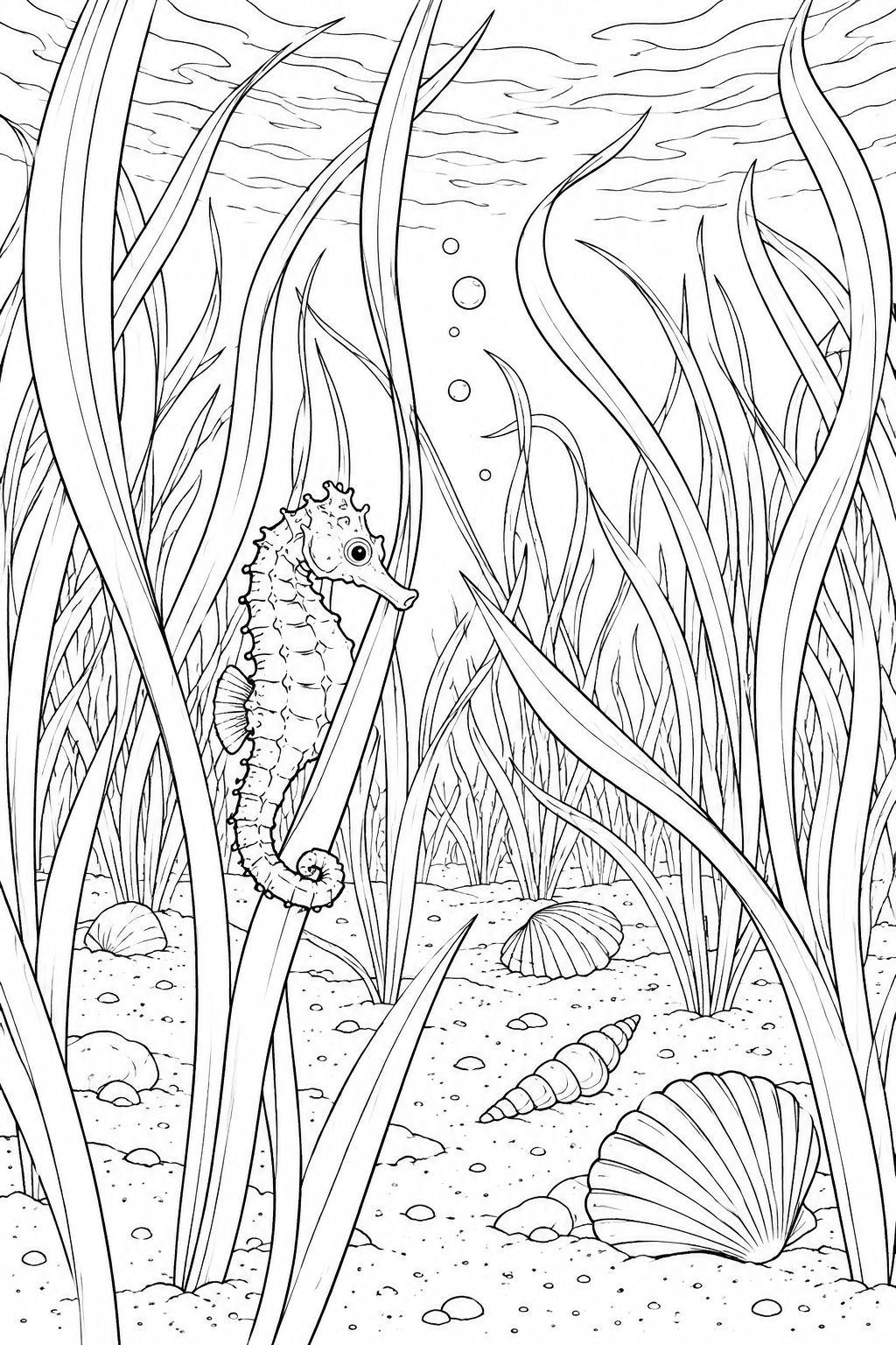 Dibujo de Pradera submarina de zostera para colorear
