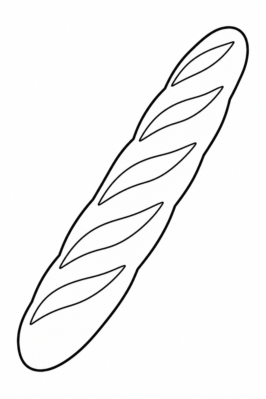ながいバゲットの塗り絵