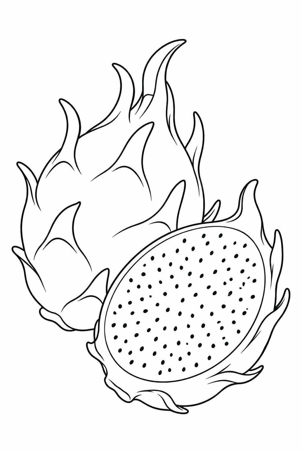 Dibujo de El interior de una pitahaya para colorear
