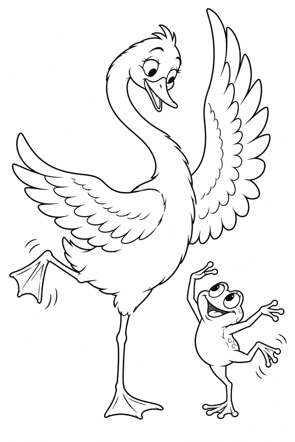 醜いアヒルの子:白鳥ポーズは練習中の塗り絵