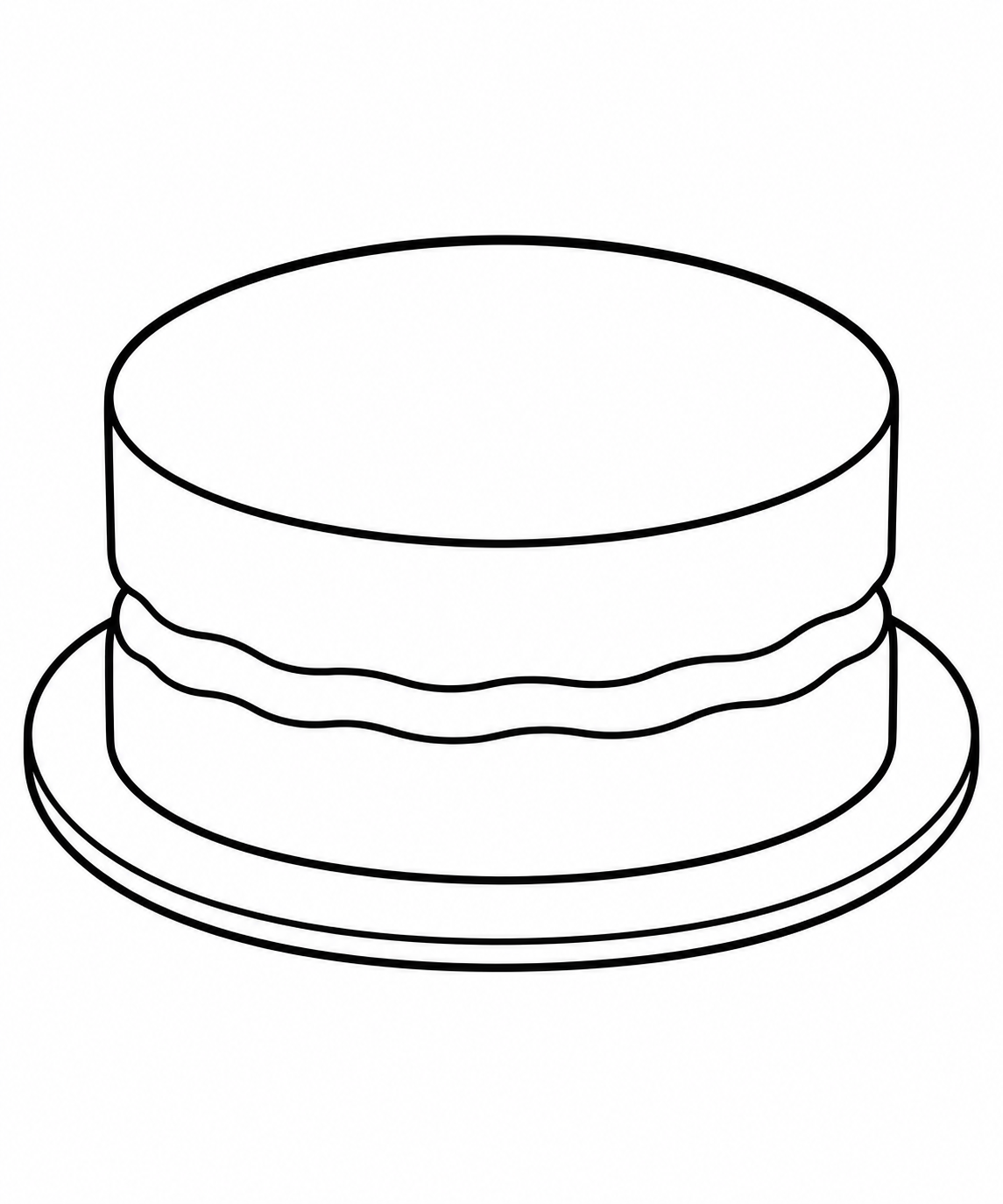 クリームをかける前のケーキの塗り絵
