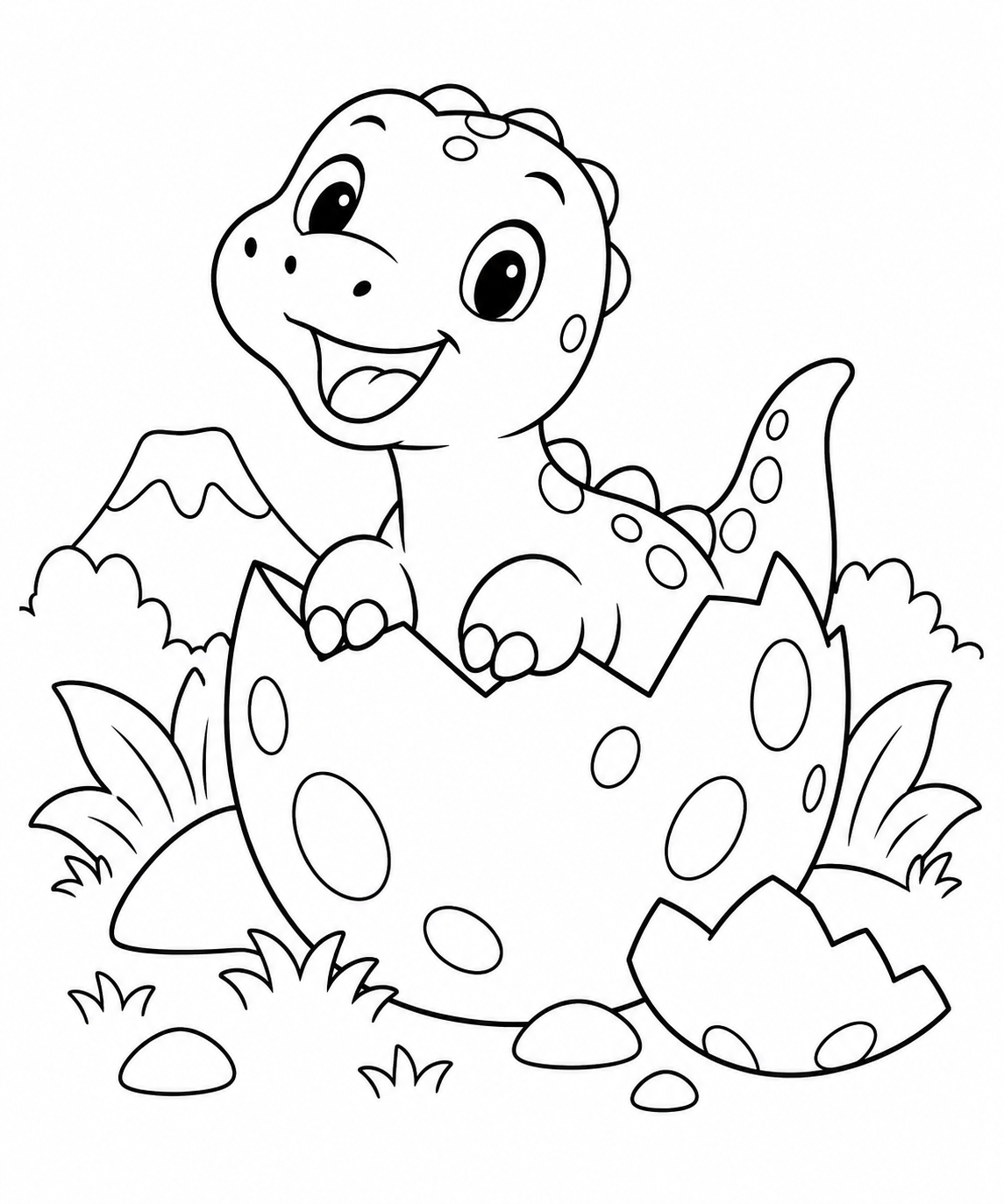 恐竜の赤ちゃんとたまごの塗り絵