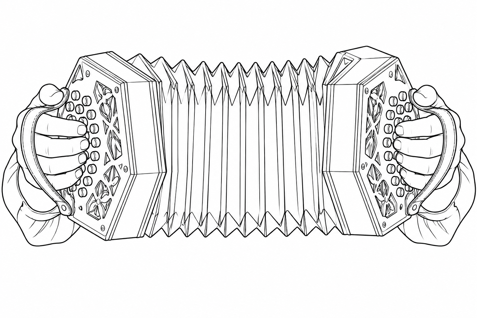 Dibujo de Concertina con fuelle extendido para colorear