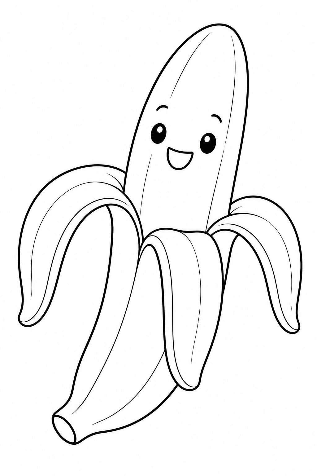 皮をむいたバナナの塗り絵