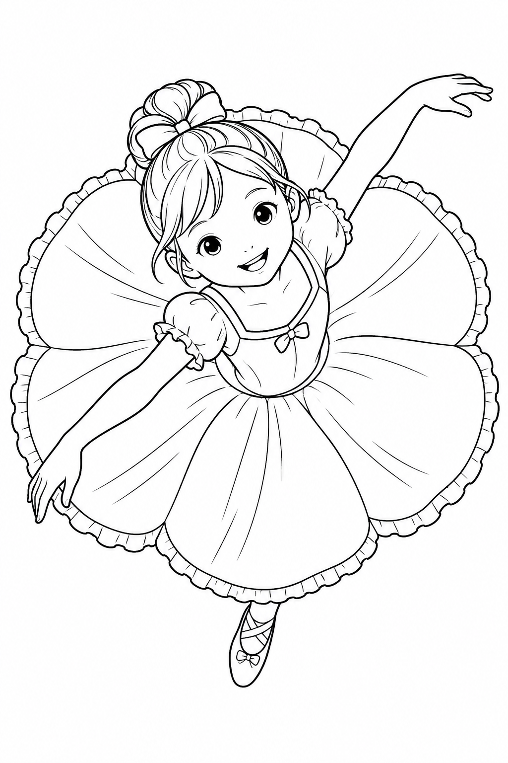 上から見たチュチュの塗り絵