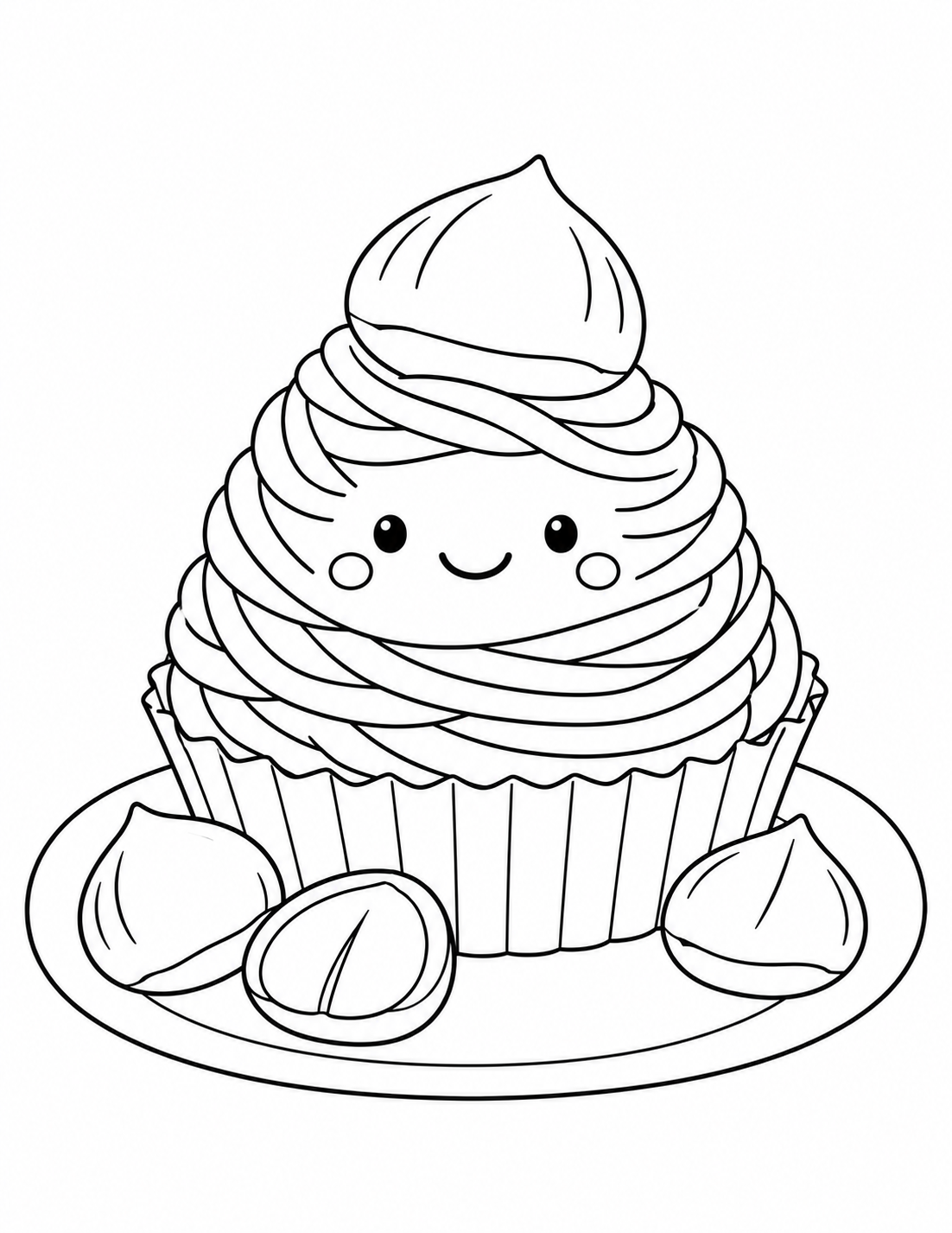 モンブランの栗ぼうしの塗り絵