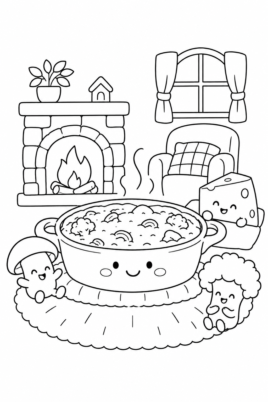 グラタンのあたたかいおうちの塗り絵