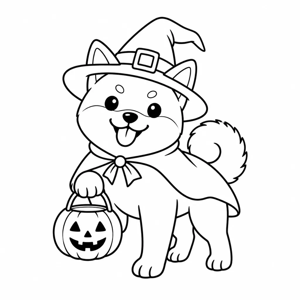 まじょのしばいぬの塗り絵