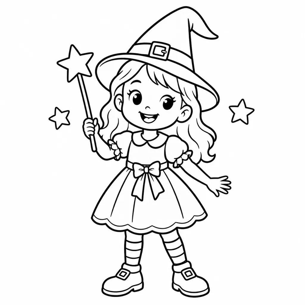 ほしのつえのまじょっこの塗り絵